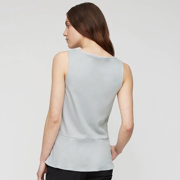 Jigsaw Silver Grey Silk Front Sleeveless Top - Picture 3 of 8